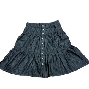 Time and Tru size 12 black tiered skirt NWT denim cotton